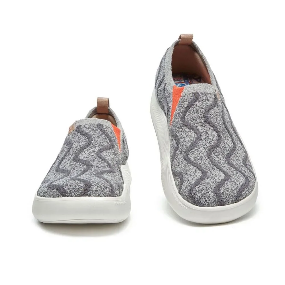 UIN Women's Walking Shoes Slip On Knitted Casual Sneaker (Toledo X- Grey Ripple) - Picture 9 of 10